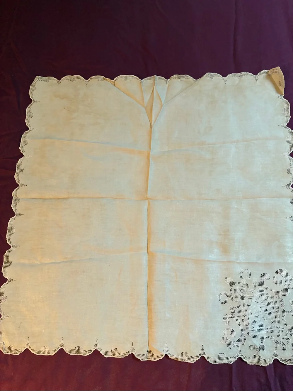 12 antique linen napkins 23” square